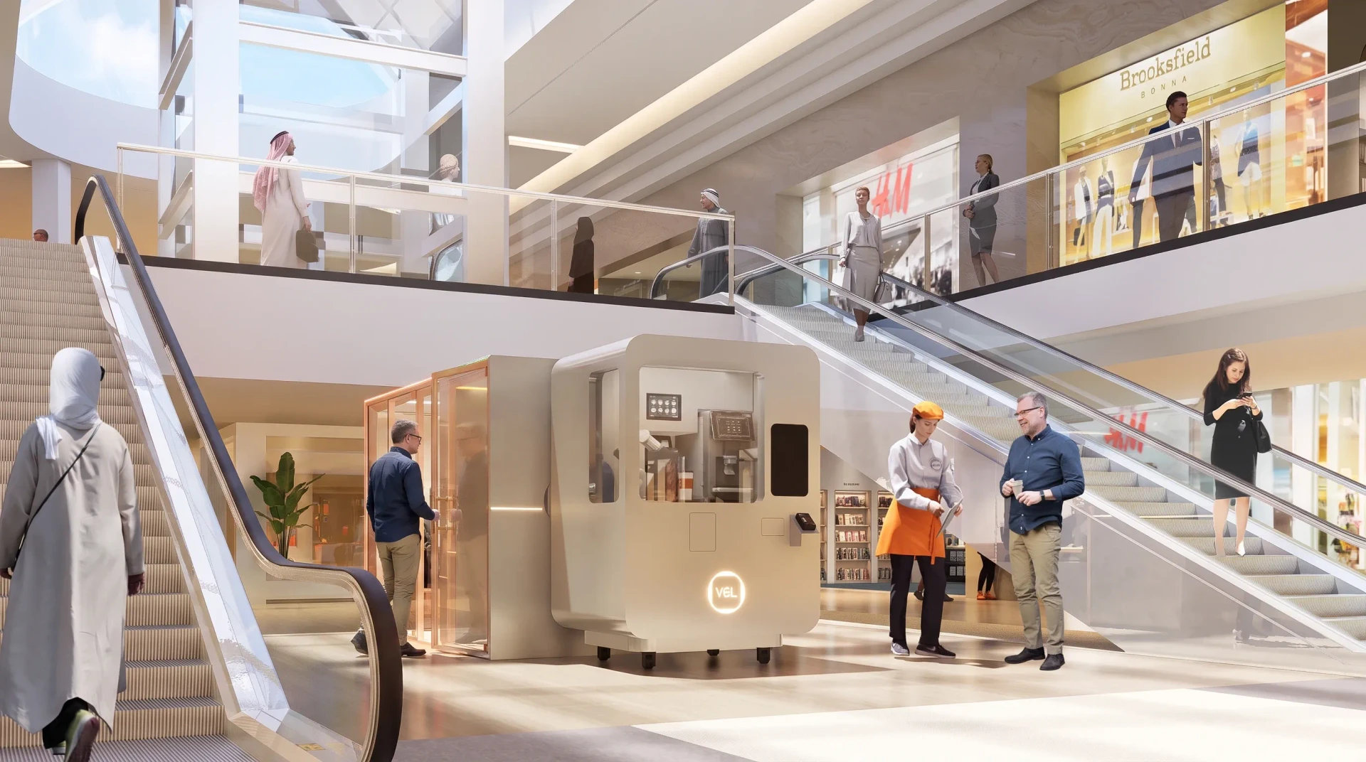 A VEGA node placed in a shopping gallery